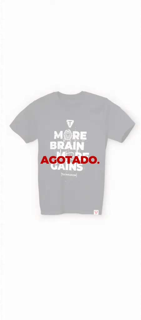 Camiseta negra frase “More Brain More Gains”
